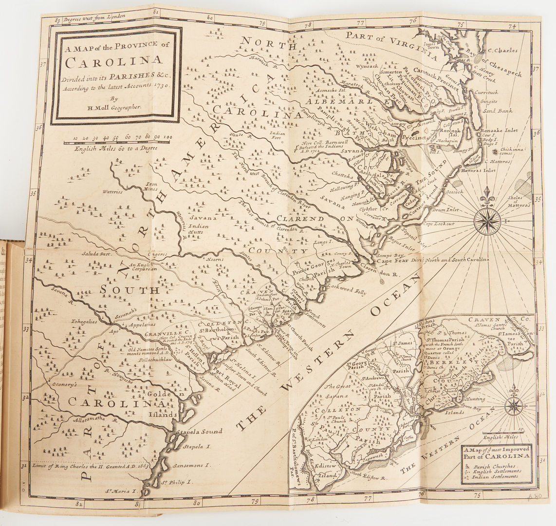 Lot 626: Humphreys Historical Account 1730 w/ Maps inc. Carolina