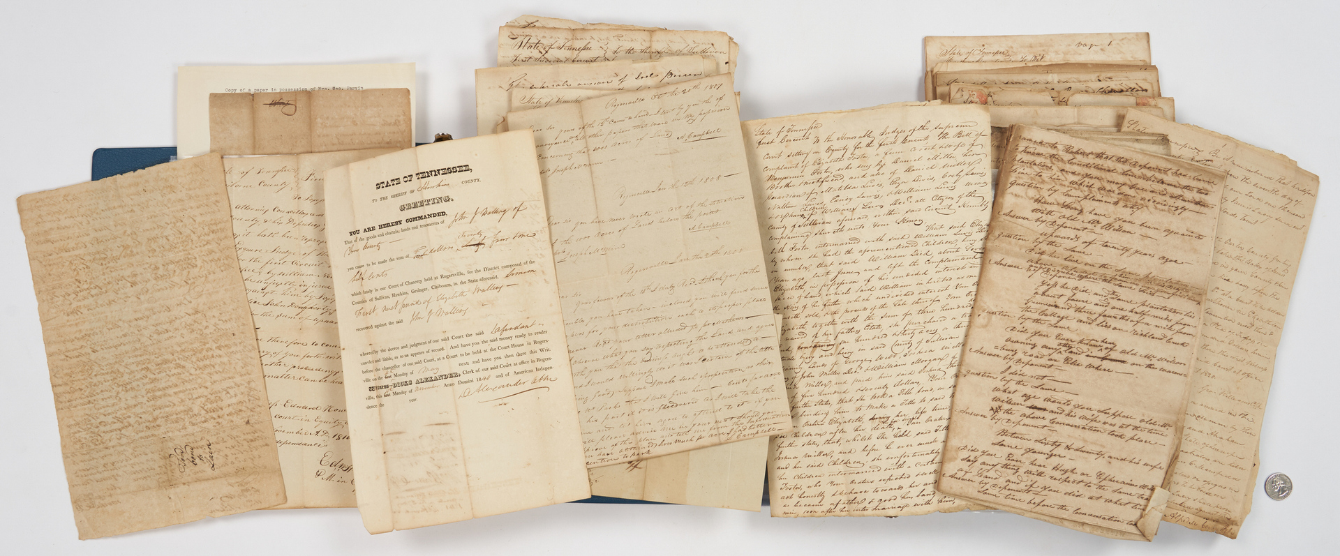 Lot 634: Large Early Tennessee Legal Archive, 100 plus items