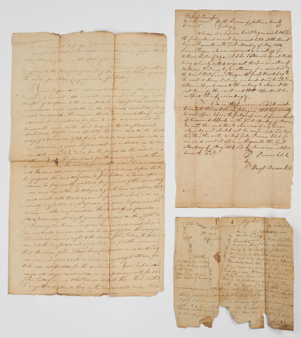 Lot 634: Large Early Tennessee Legal Archive, 100 plus items