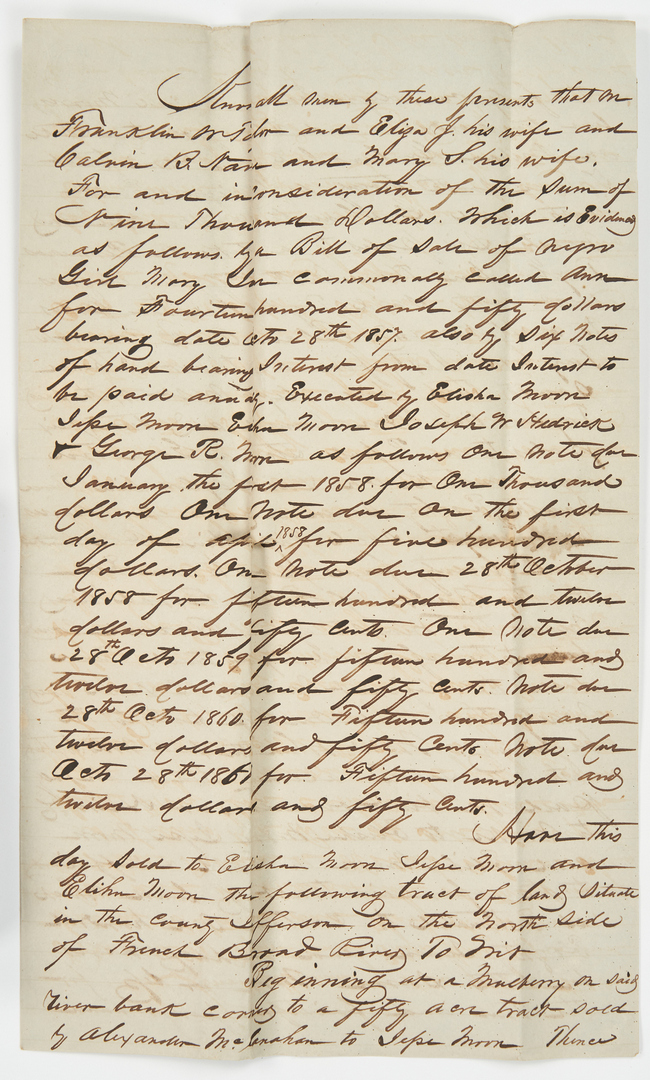 Lot 638: William Graham Early TN Archive, incl. Slave Deed