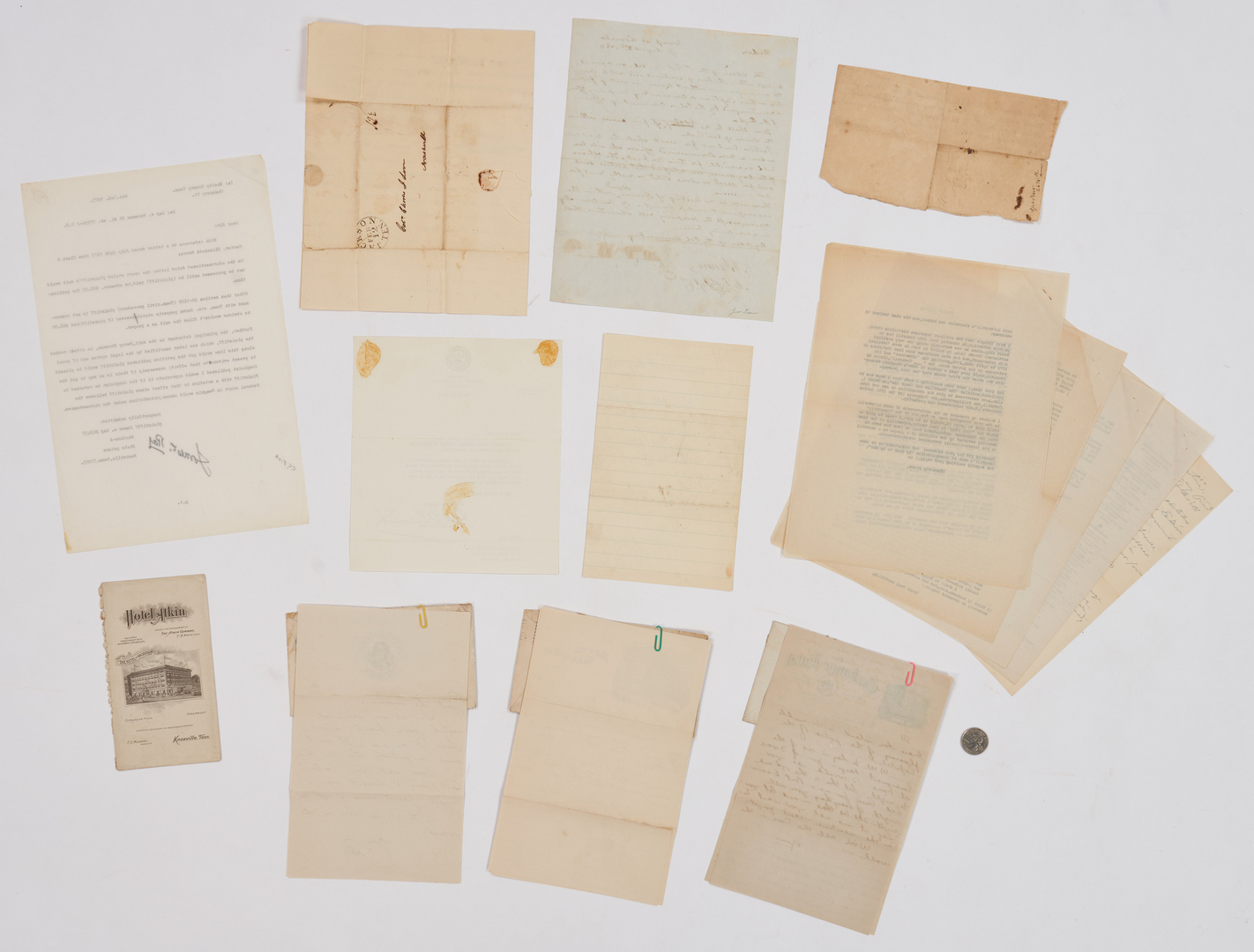 Lot 643: 13 Historical Tennessee Related Documents, W.B. Campbell, W.B. Carter