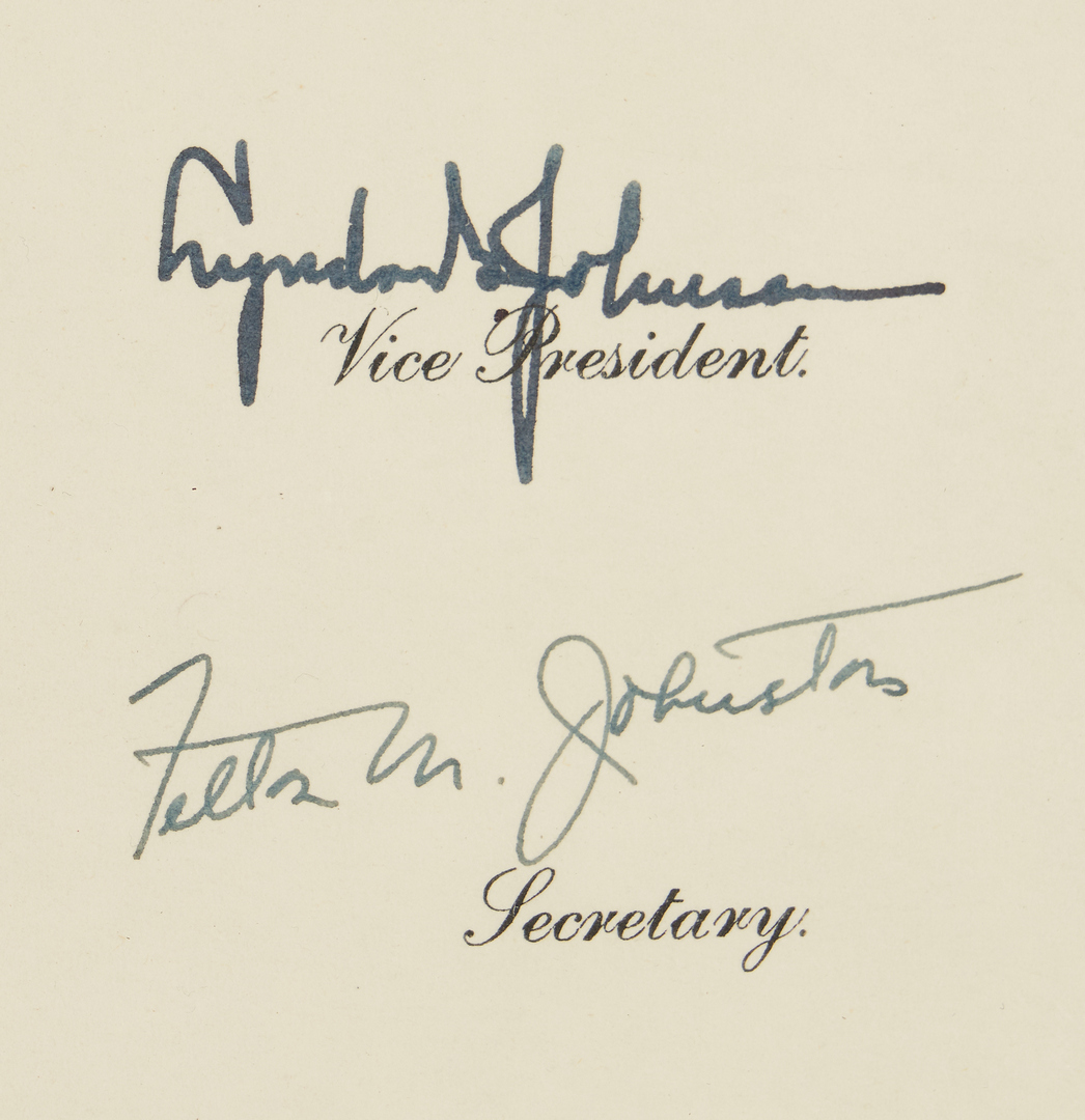 Lot 652: Senator J.M. Butler Archive, incl. LBJ Signed Items