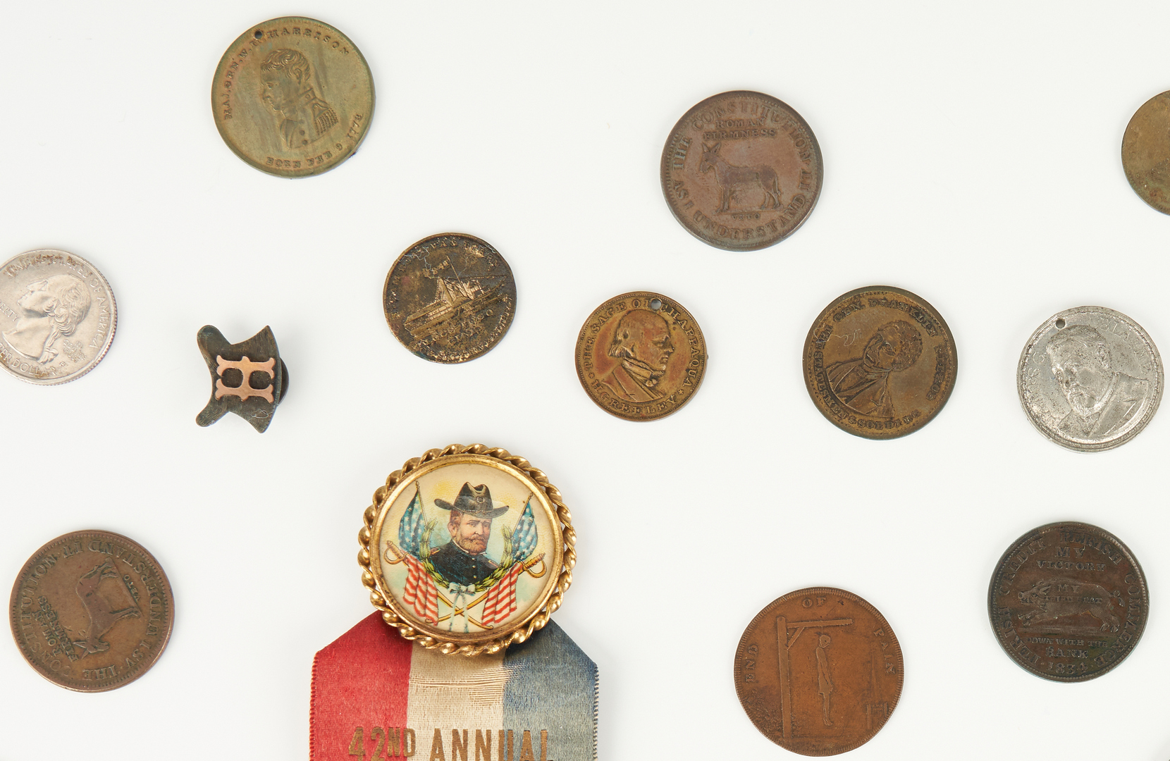 Lot 654: Group of Political Items, incl. End of Pain 1793 Token
