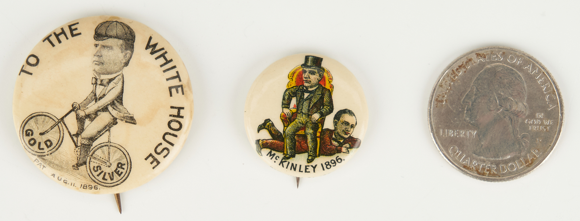 Lot 666: 2 McKinley First Presidential Campaign Buttons