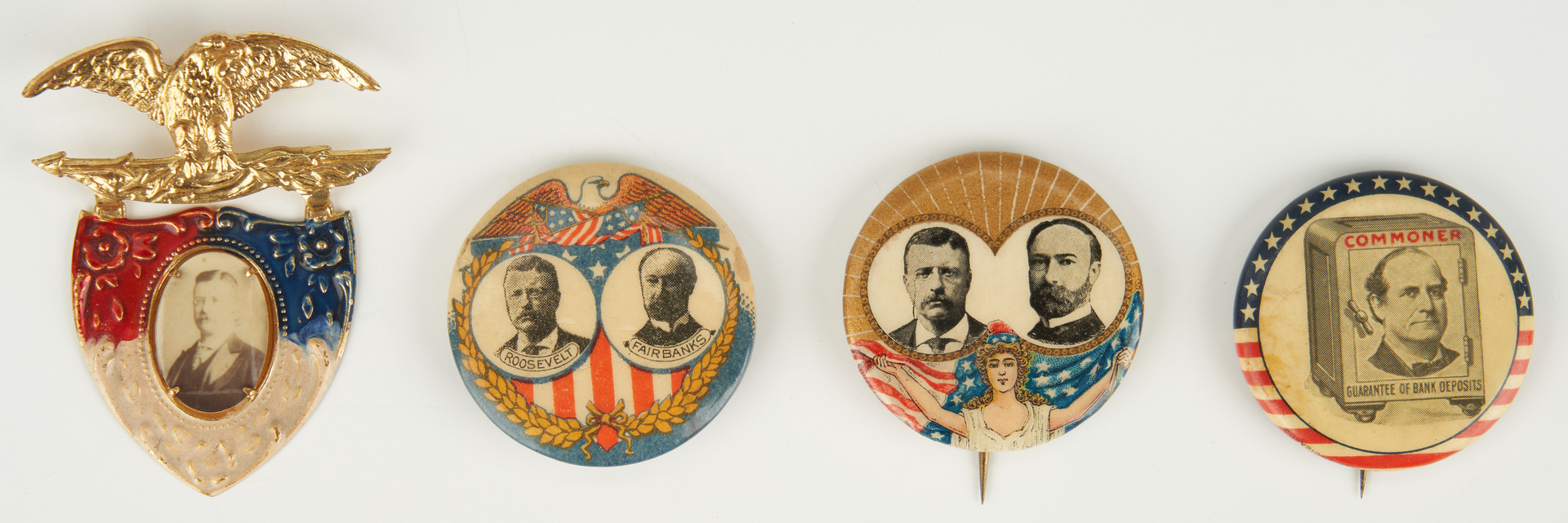 Lot 667: Presidential Campaign Ephemera Items, incl. Bryan, McKinley, T. Roosevelt
