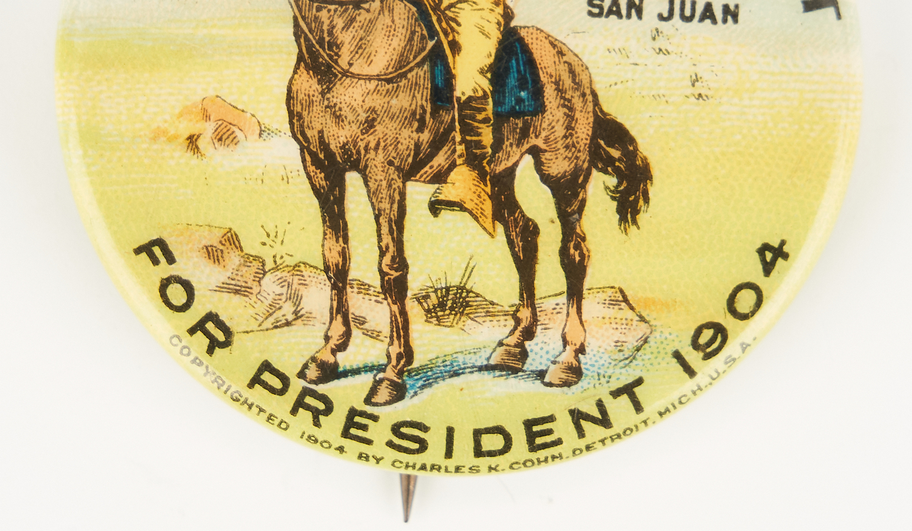 Lot 674: T. Roosevelt San Juan Hill Presidential Campaign Button, 1904