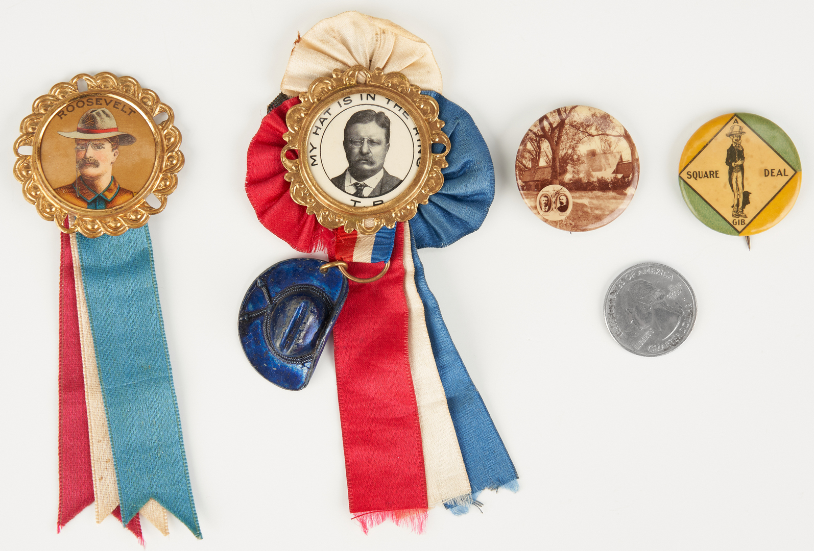 Lot 675: 4 T. Roosevelt Items, incl. Ribbons