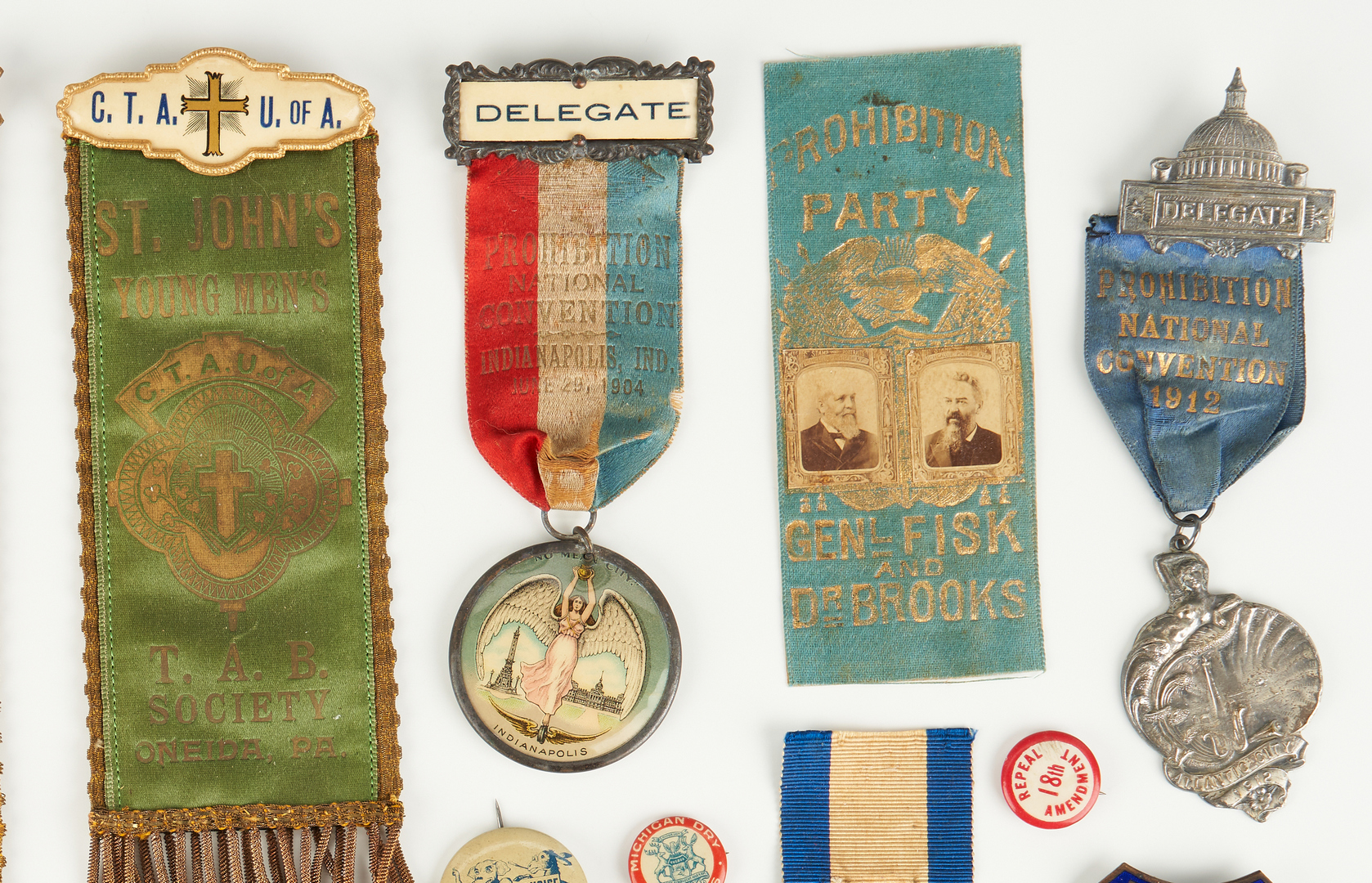 Lot 687: Group of Prohibition/Temperance Related Ephemera, incl. Campaign Buttons
