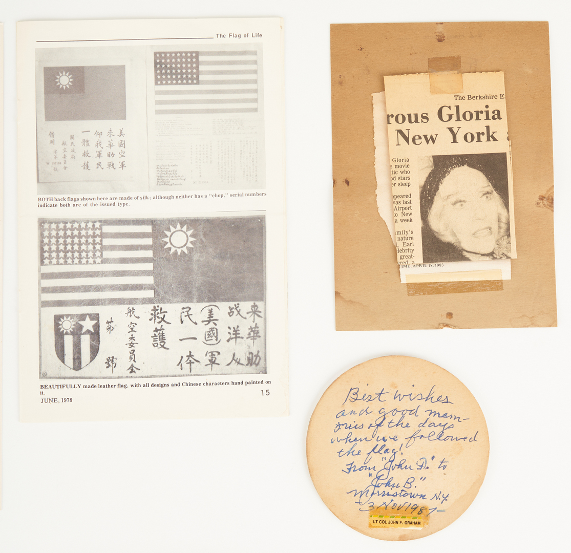 Lot 690: WWII Archive, incl. Flying Tigers AVG "Blood Chit"