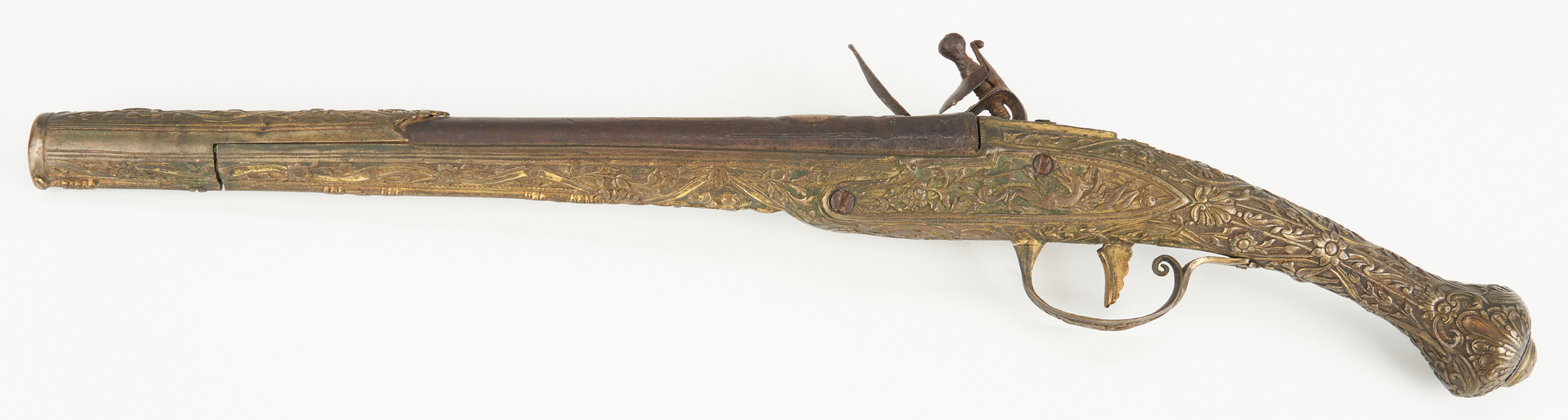 Lot 695: Turkish or Ottoman Flintlock Holster Pistol, .62 cal.