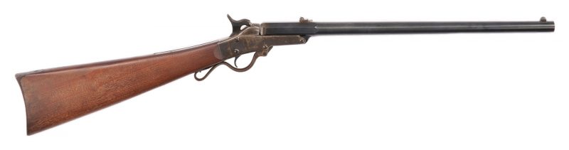 Lot 703: Civil War Mass. Arms Co. 2nd Model Lever Action Carbine, .50 cal.
