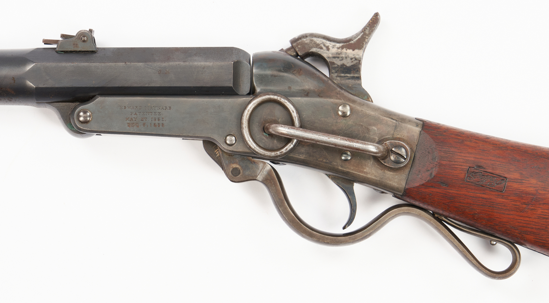 Lot 704: Civil War Mass. Arms Co. 2nd Model Lever Action Carbine, .50 cal.