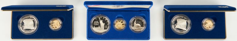 Lot 733: 3 US Coin Proof Sets, incl. 1987 Constitutional, 1986 Liberty