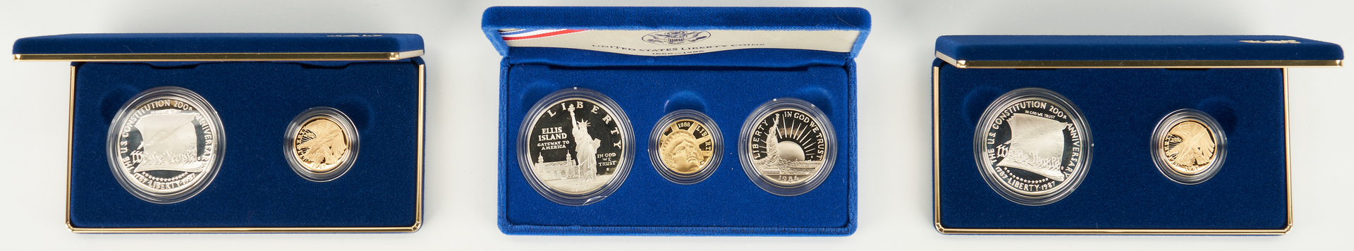 Lot 733: 3 US Coin Proof Sets, incl. 1987 Constitutional, 1986 Liberty