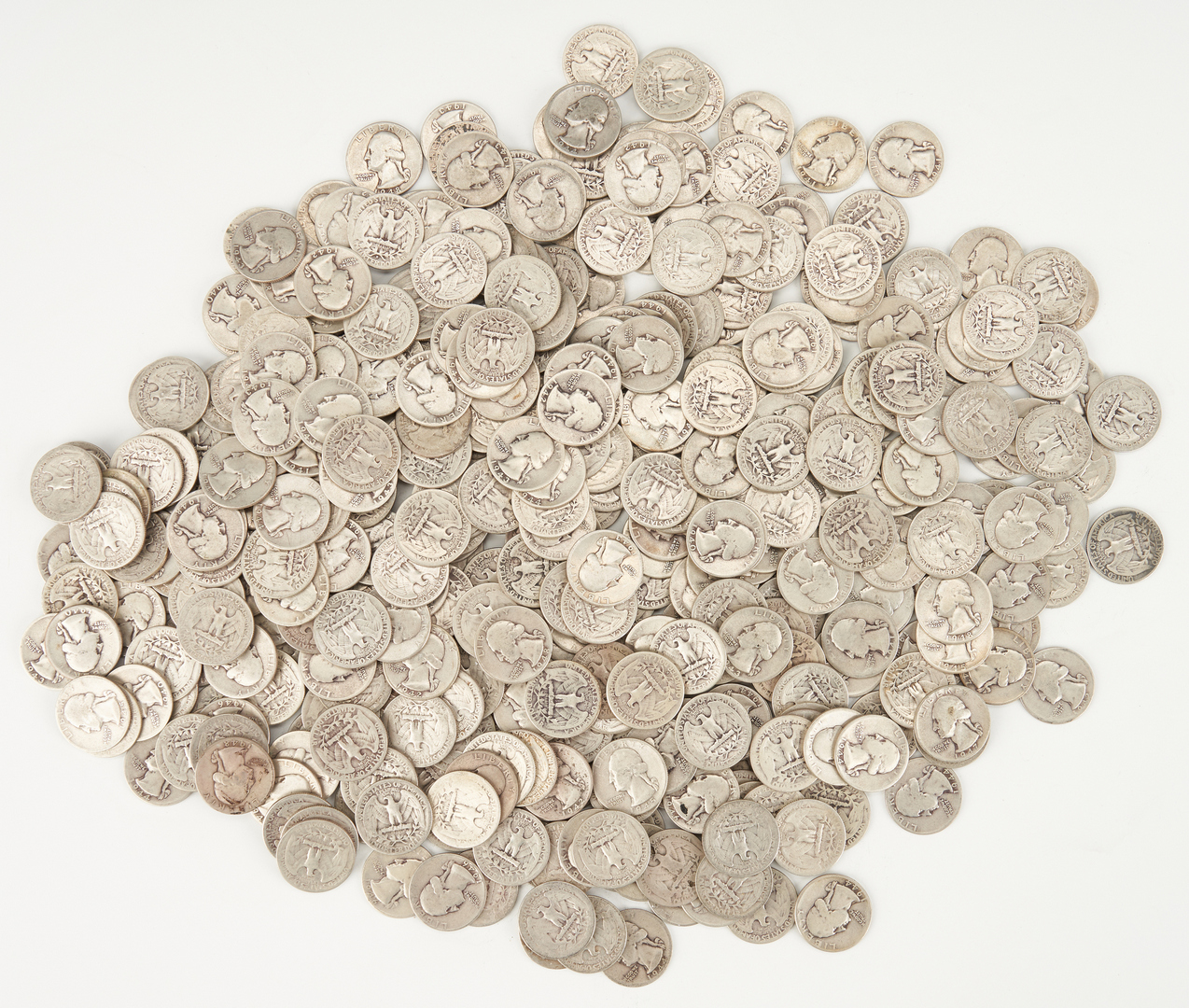 Lot 736: 406 90% Washington Silver Quarters, 1941-49
