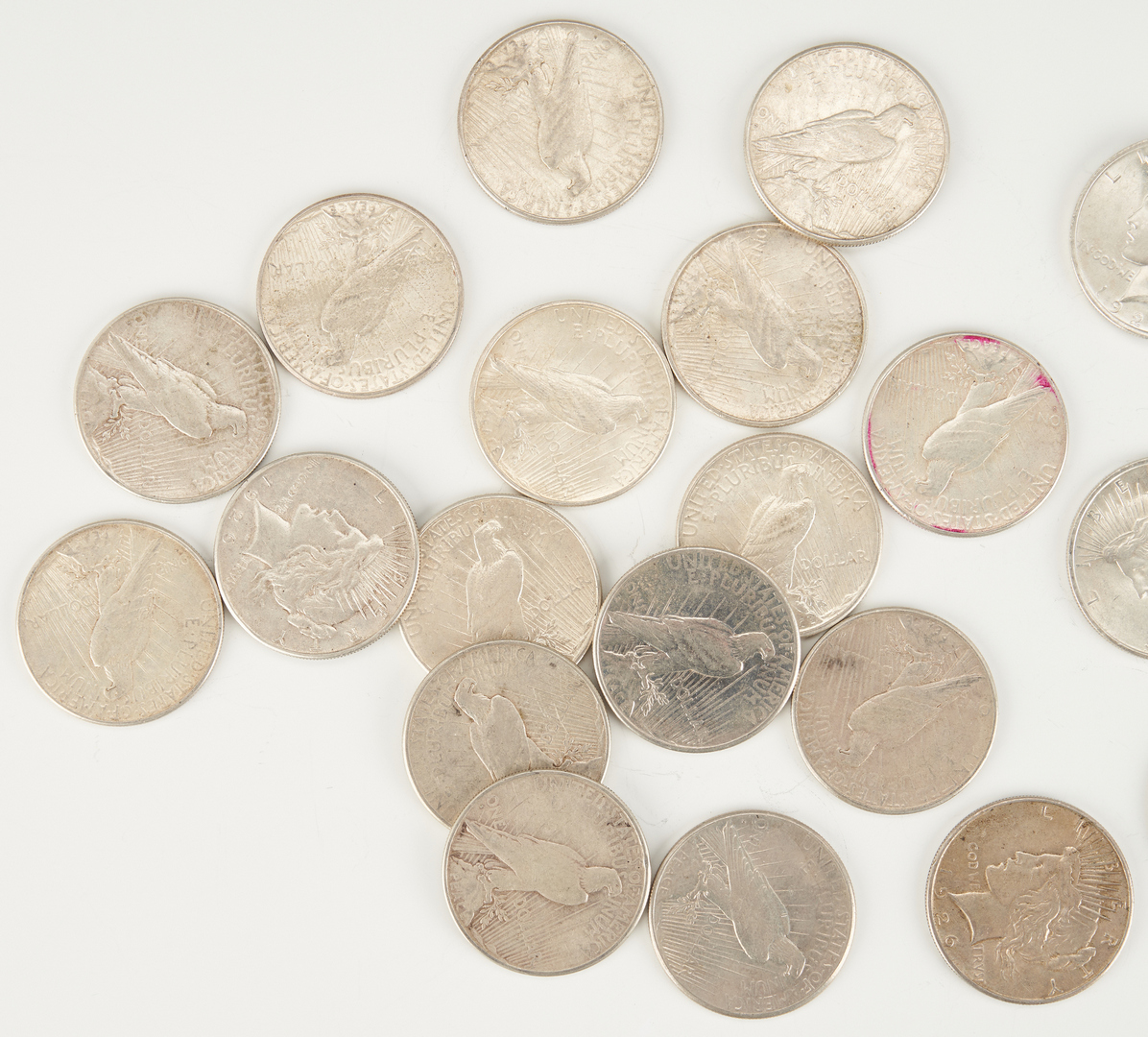 Lot 741: Group of Peace Silver Dollars, incl. UNC Roll