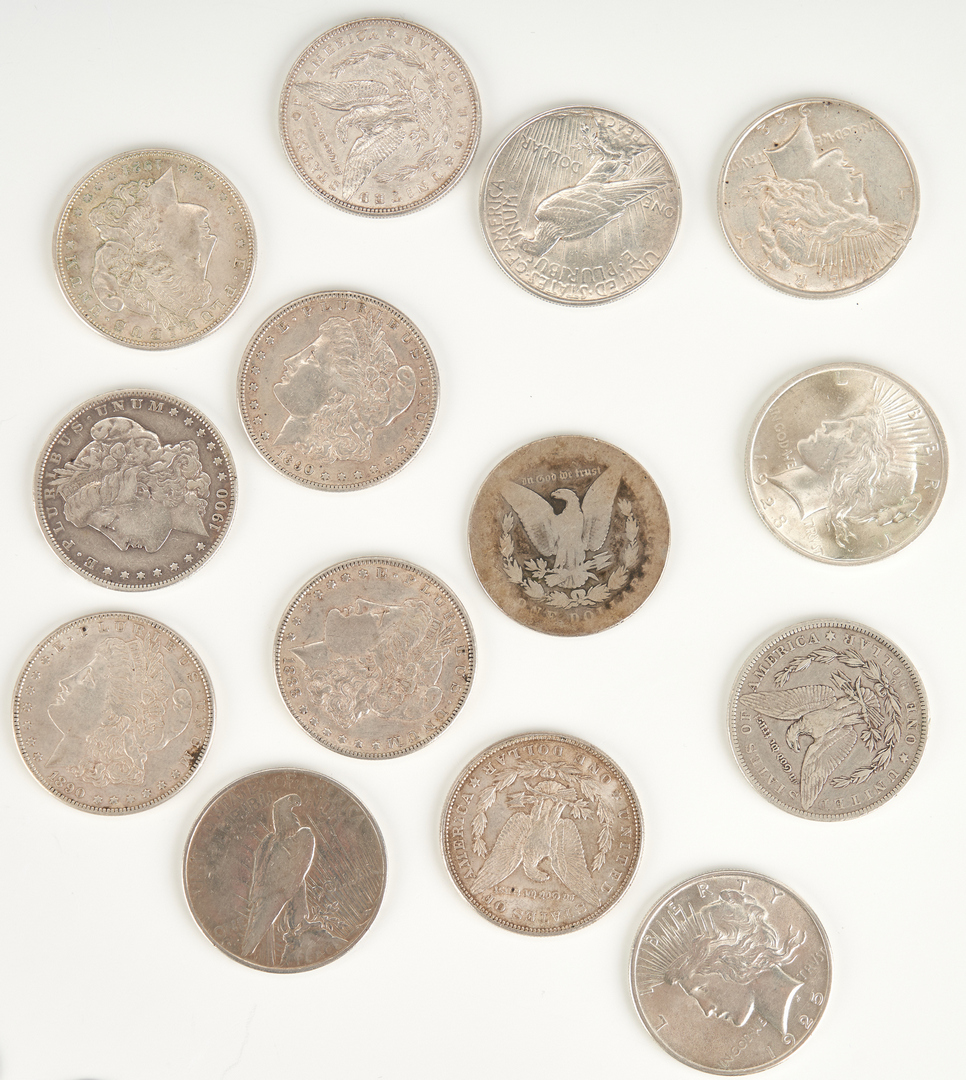 Lot 742: 93 Silver Coins, incl. UNC Morgan CC, Peace, Mercury
