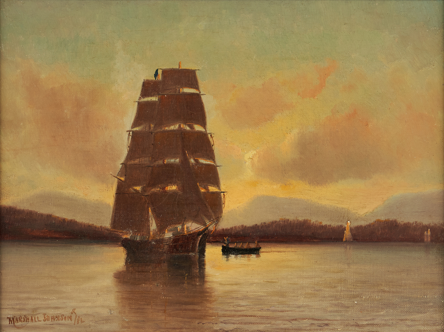 Lot 748: Marshall Johnson Jr. Maritime Painting