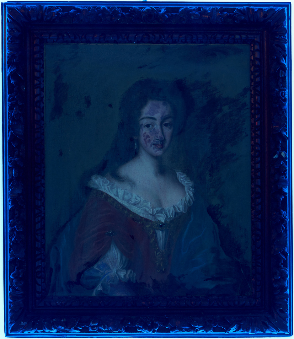 Lot 763: English School, 17th C. Portrait of Lady in Early Frame