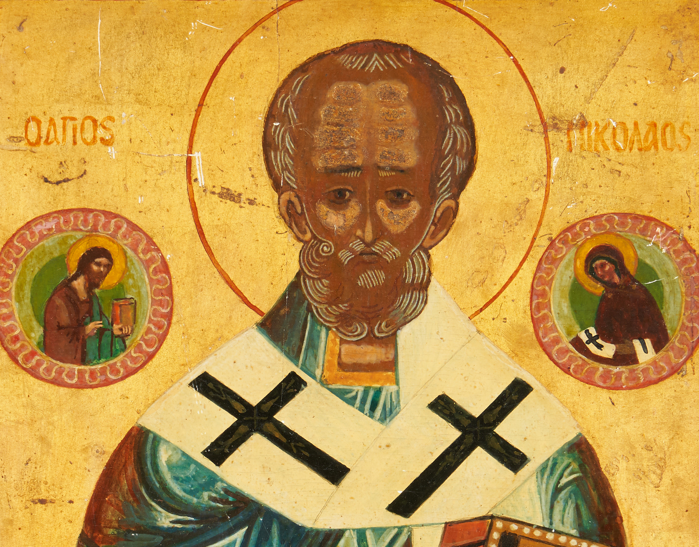 Lot 770: 2 Russian Icons: St. Nicholas and Ascension