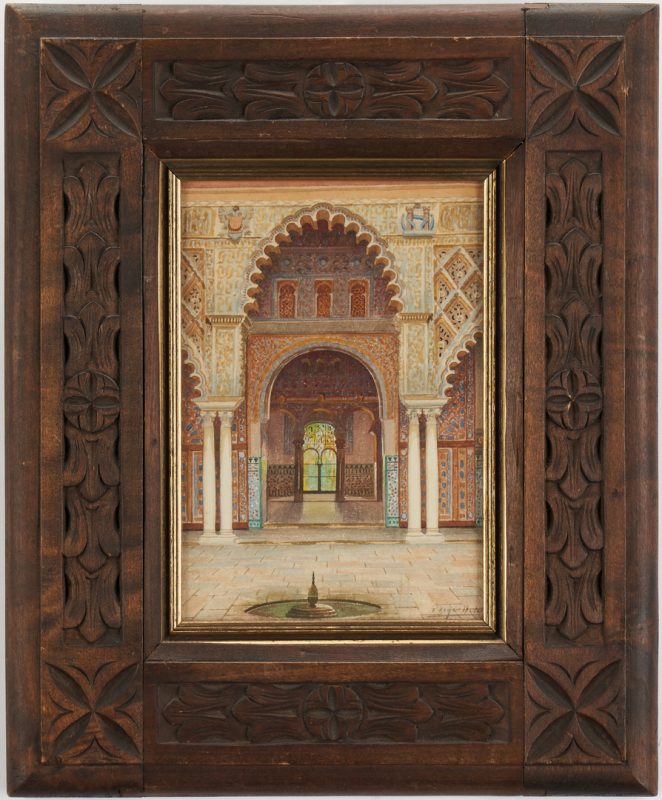 Lot 774: Watercolor of Islamic Palace or Temple