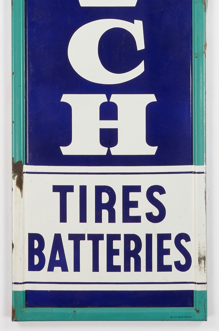 Lot 781: Goodrich Tires Batteries Porcelain Advertising Sign