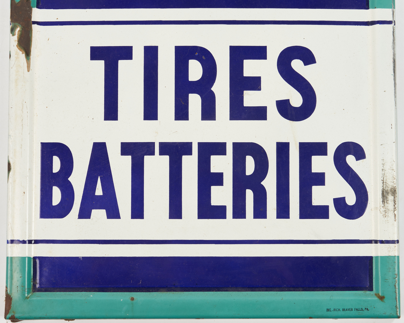 Lot 781: Goodrich Tires Batteries Porcelain Advertising Sign