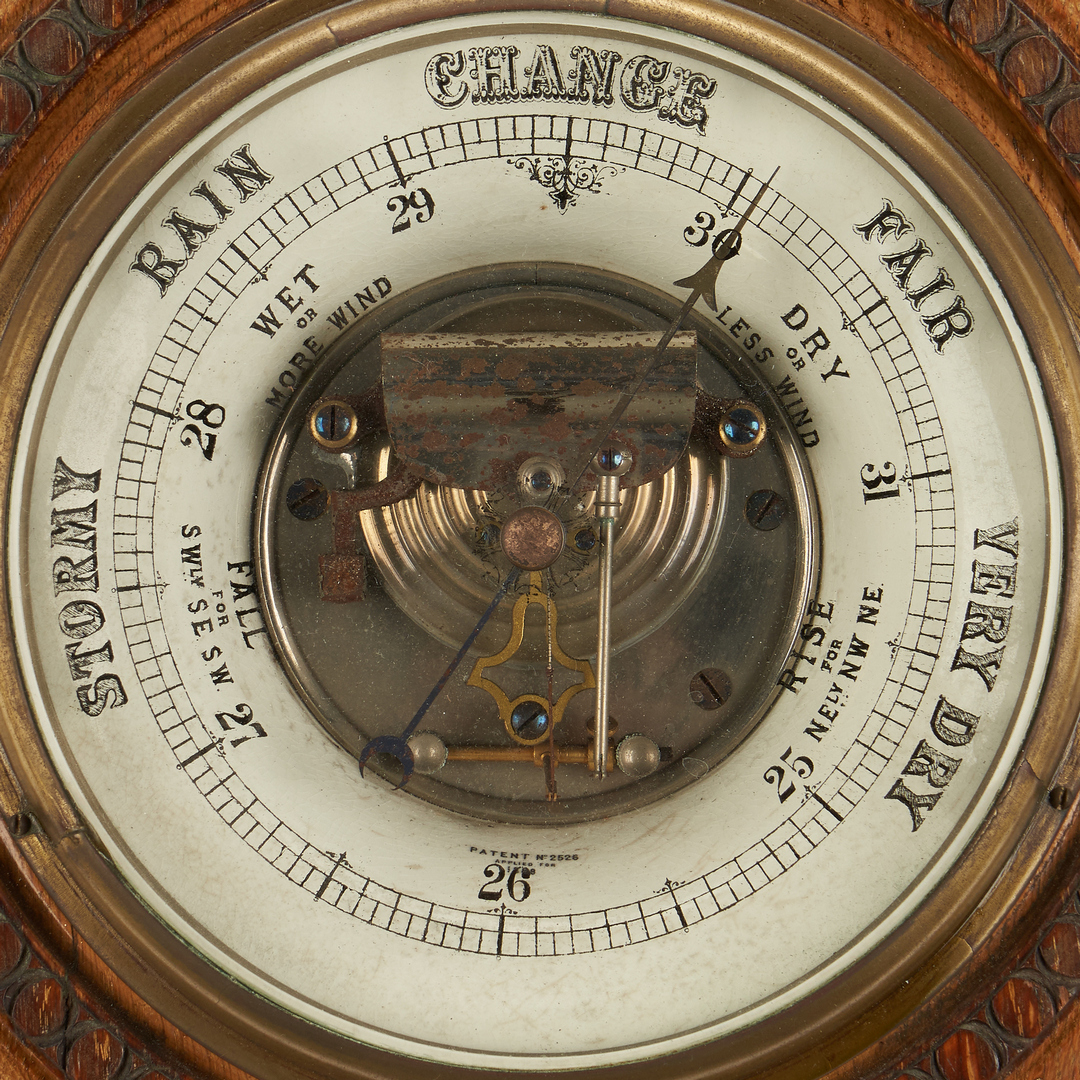 Lot 788: English Water Clock and Barometer, 2 items