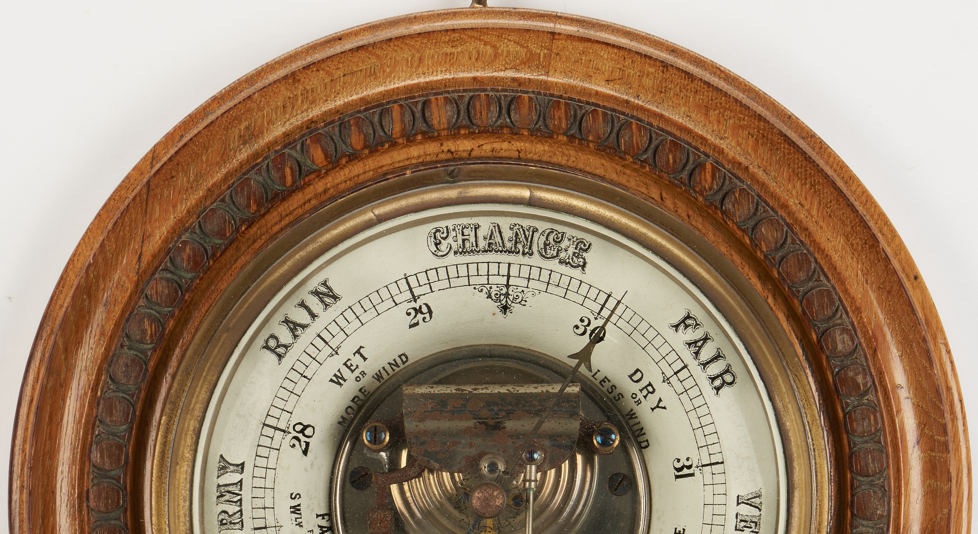 Lot 788: English Water Clock and Barometer, 2 items