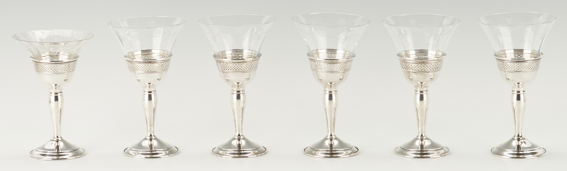 Lot 815: 17 Silver Items, incl. 6 Redlich Goblets, Kiddush Cup