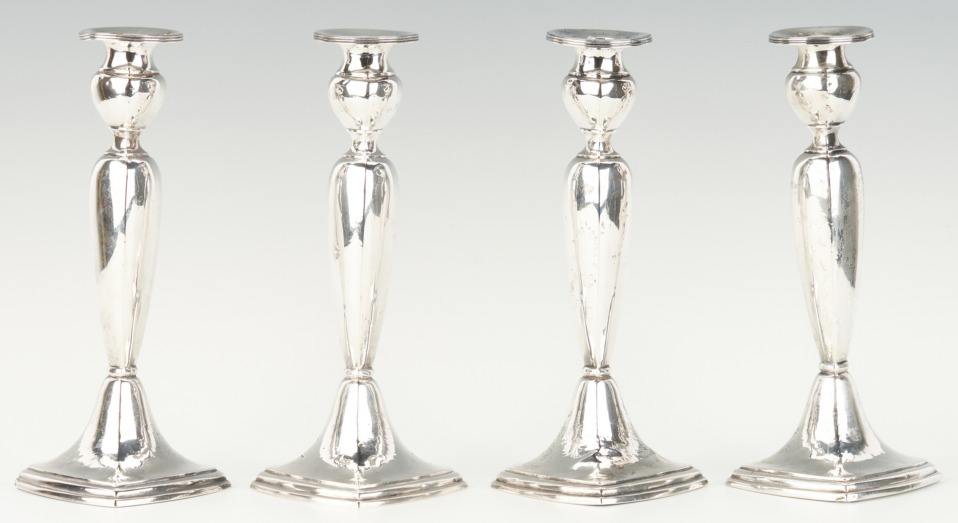 Lot 816: 3 Prs. Sterling Silver Candlesticks, 6 items