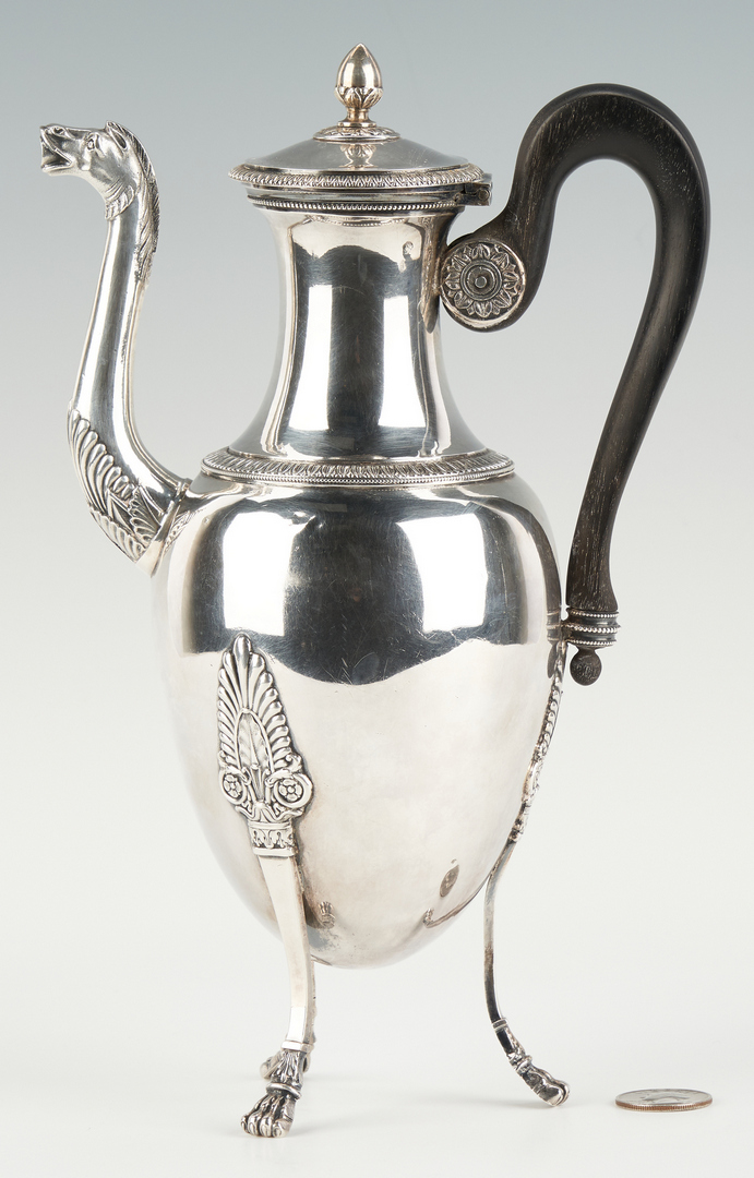 Lot 82: French Neoclassical 1st Standard Silver Coffee Pot