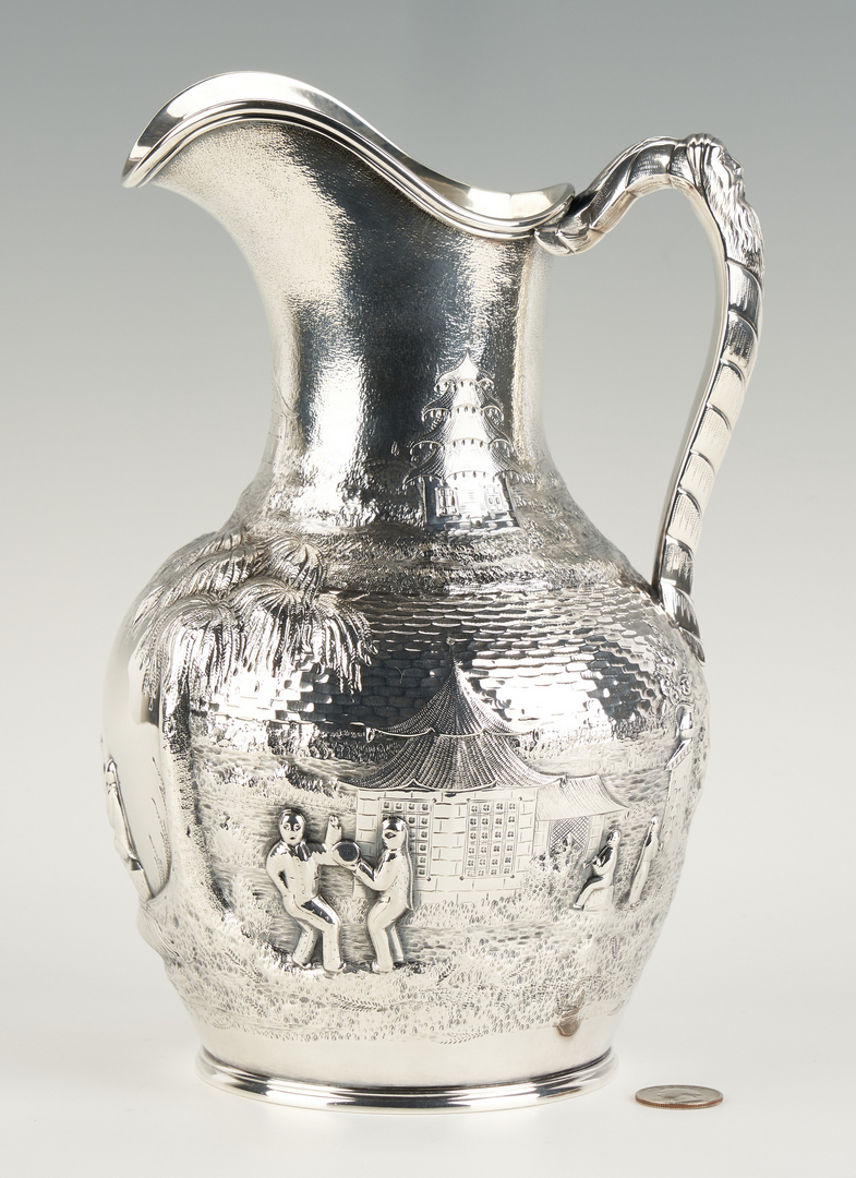Lot 83: Chinoiserie Silver pitcher Ball, Tompkins & Black