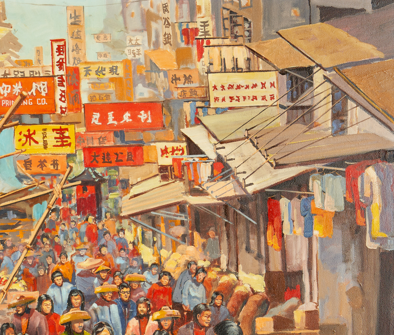 Lot 896: Ed Dollriehs O/C Painting, Lunch Hour, Hong Kong