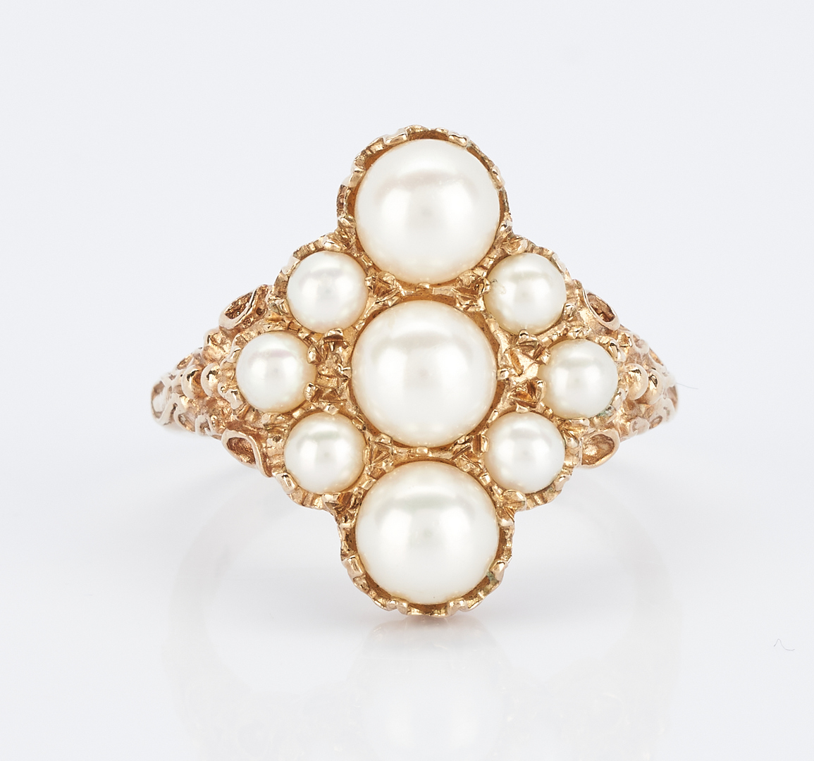 Lot 931: Double Strand Pearl Bracelet & Pearl Ring