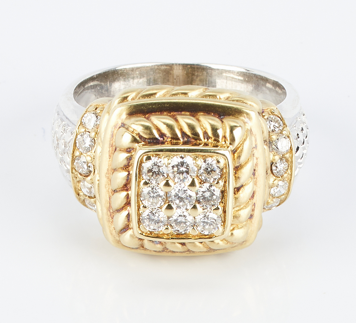 Lot 941: 18K & Sterling Judith Ripka Ring with Diamonds