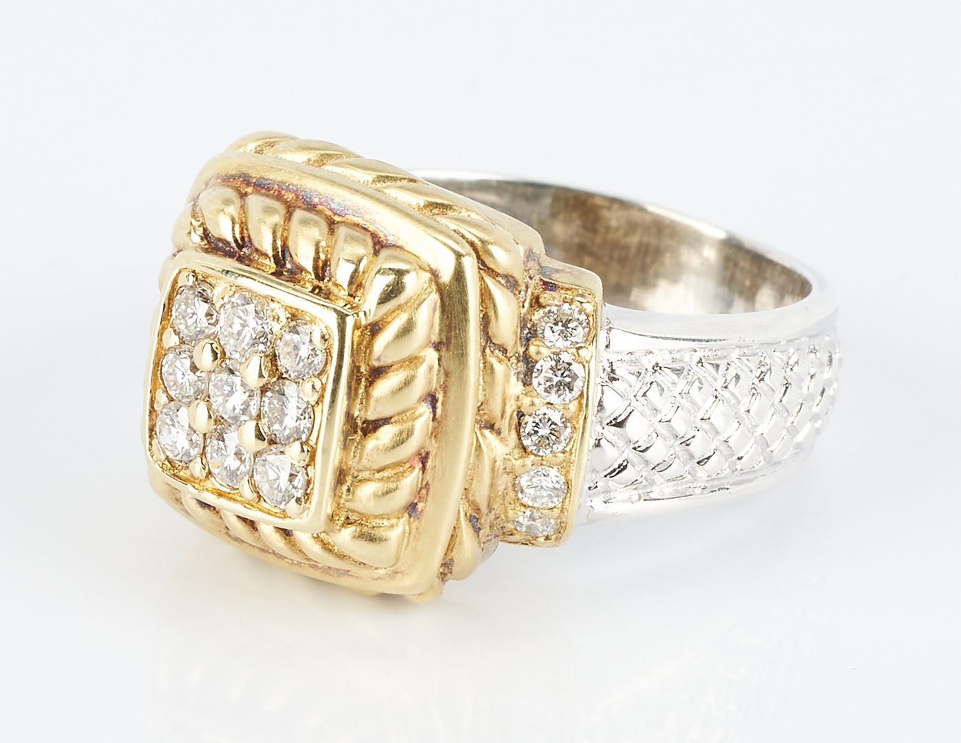 Lot 941: 18K & Sterling Judith Ripka Ring with Diamonds