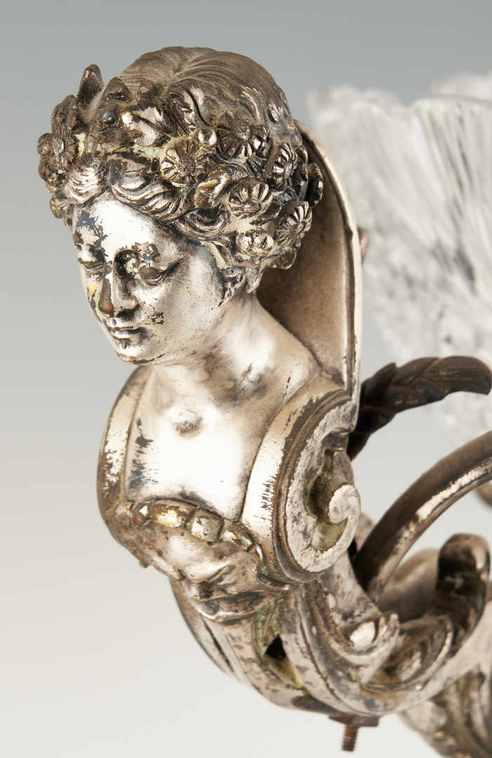 Lot 94: Continental Silvered Bronze Figural Centerpiece