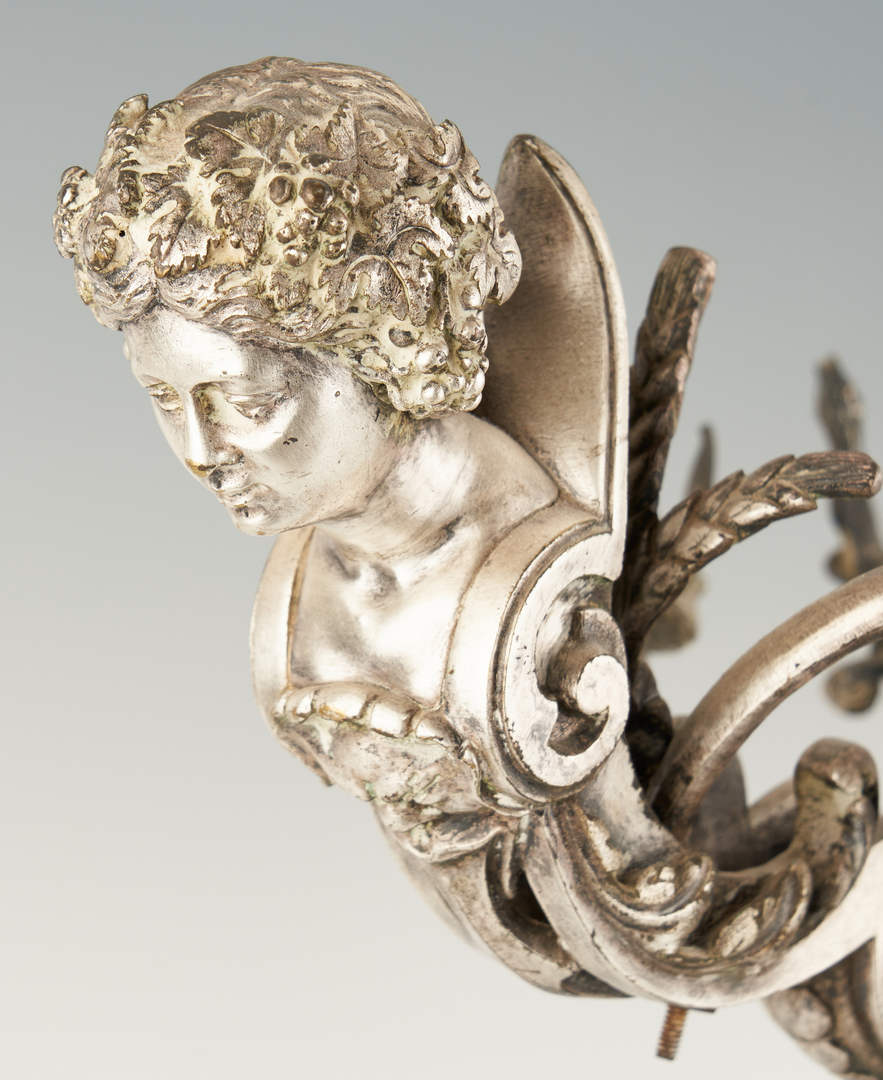 Lot 94: Continental Silvered Bronze Figural Centerpiece