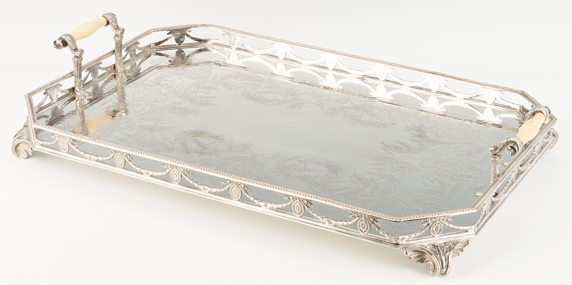 Lot 959: Neoclassical Silverplated Gallery Tray