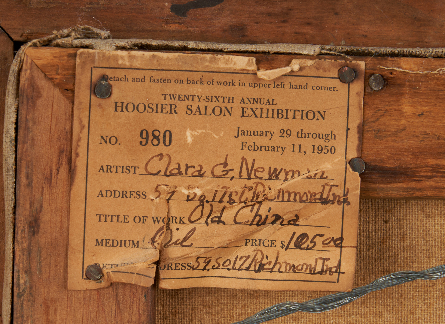 Lot 961: Clara Newman Still Life, "Old China," Exhibited Hoosier Salon