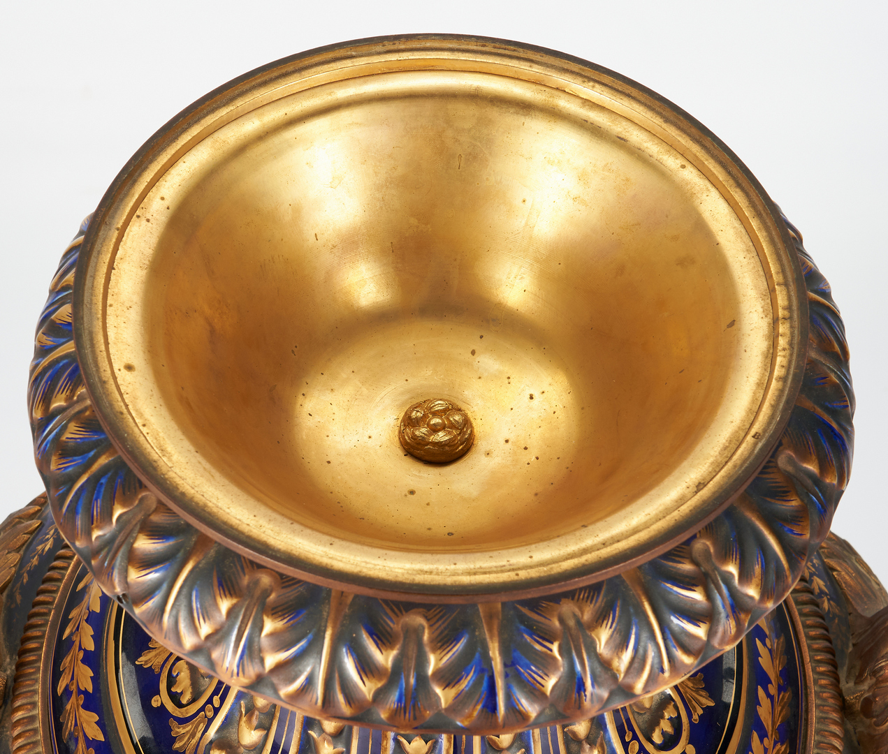 Lot 96: Sevres Palace Size Bronze Mounted Urn, Artist Signed