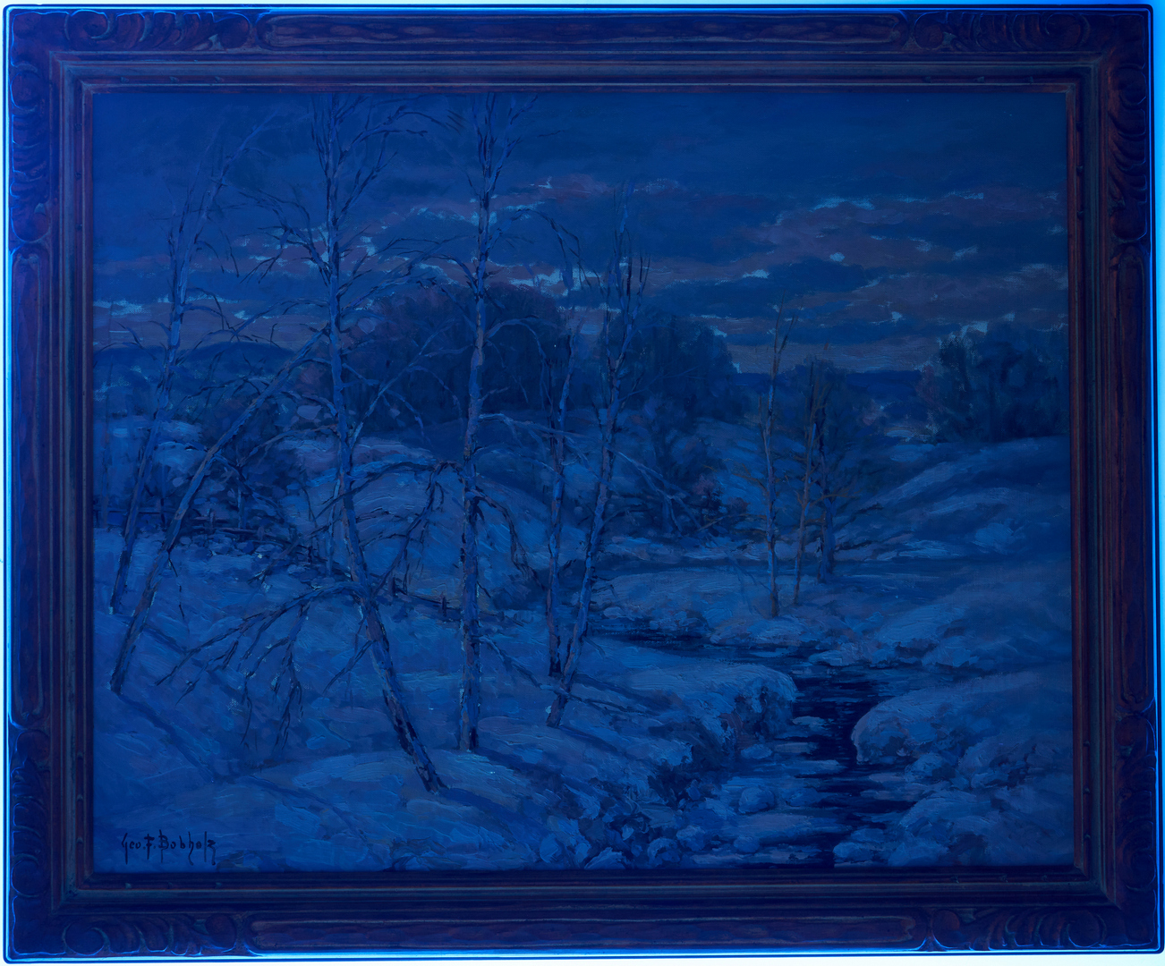 Lot 974: George Bobholz O/C, Winter Landscape
