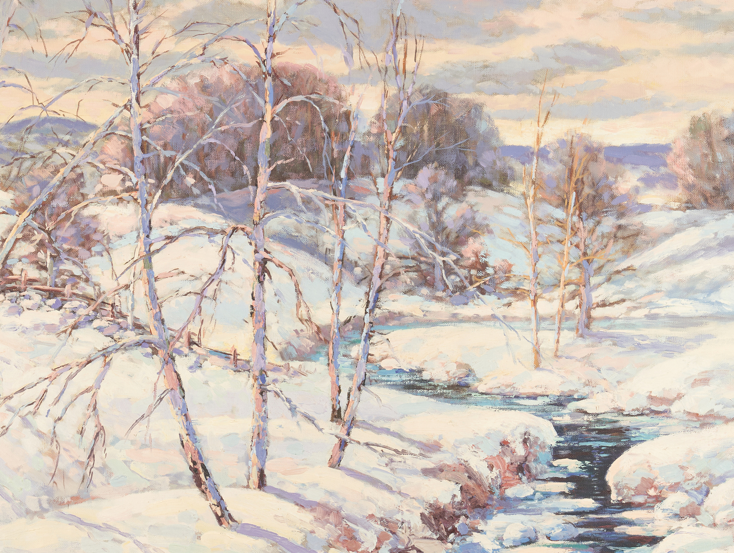 Lot 974: George Bobholz O/C, Winter Landscape
