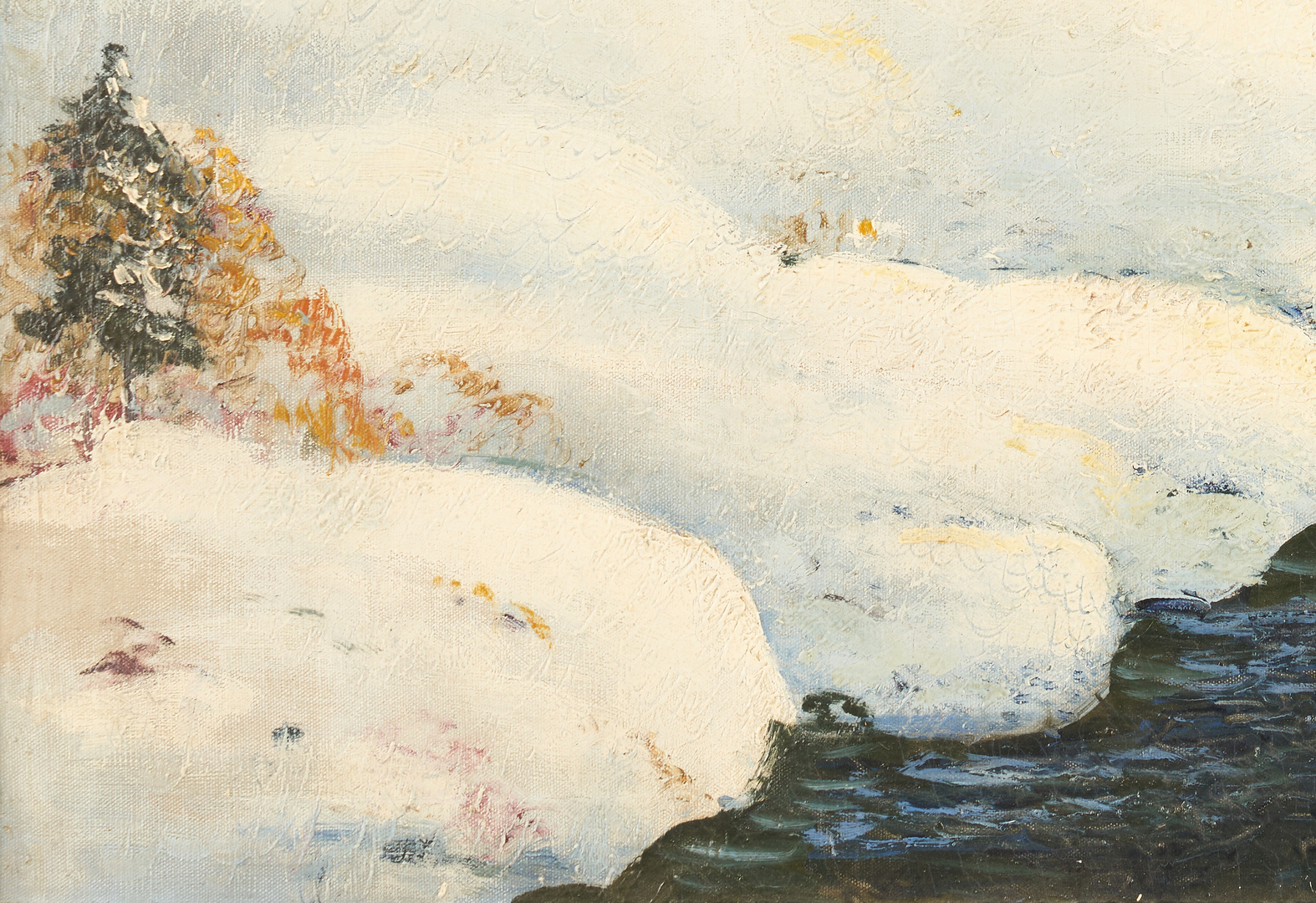 Lot 975: Ernest Fredericks O/C Painting, Indiana Winter Landscape