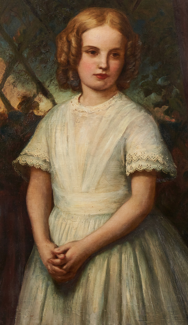 Lot 986: English School, 19th c. Portrait of a Girl in White Dress