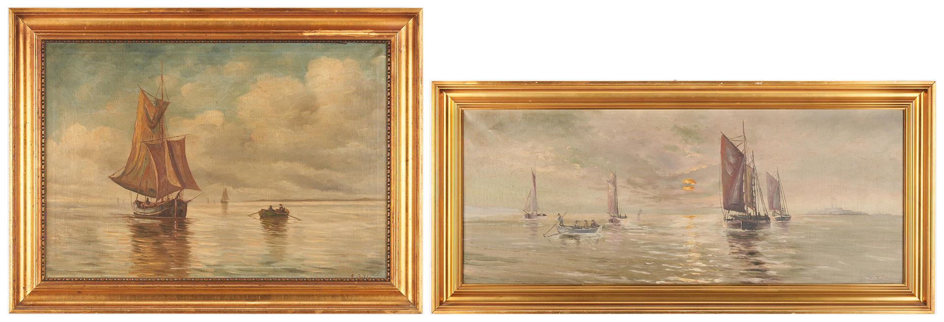 Lot 999: 2 European O/C Maritime Paintings