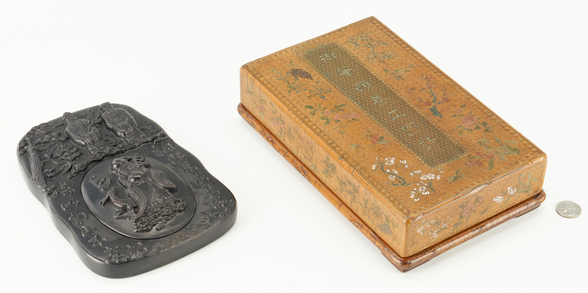 Lot 9: Chinese Ink Stone and Lacquer Box