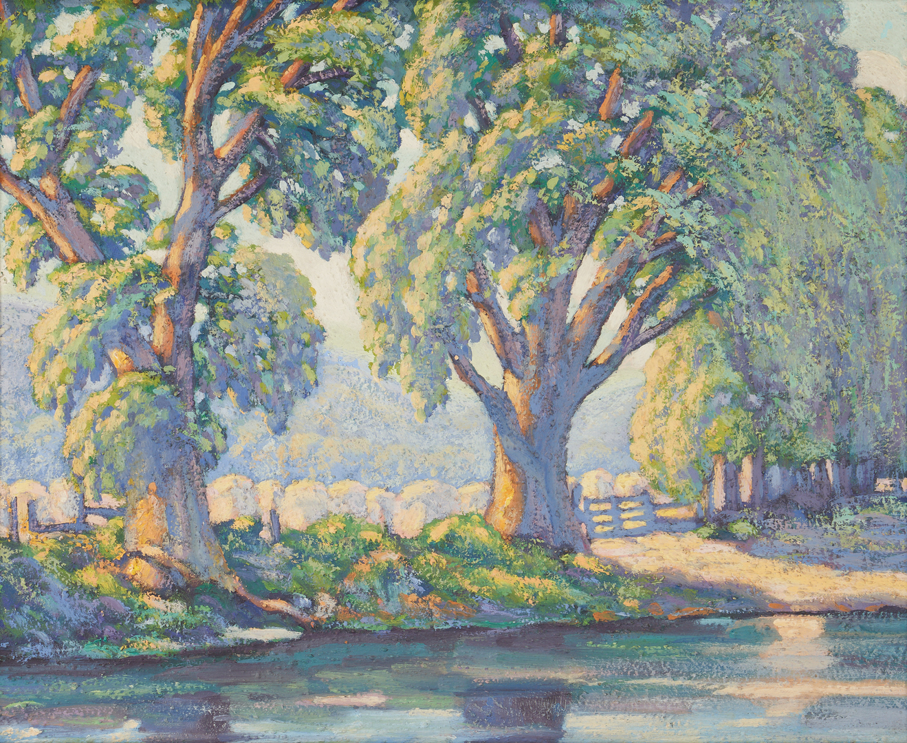 Lot 1000: Missouri School, 20th C. Impressionist Landscape