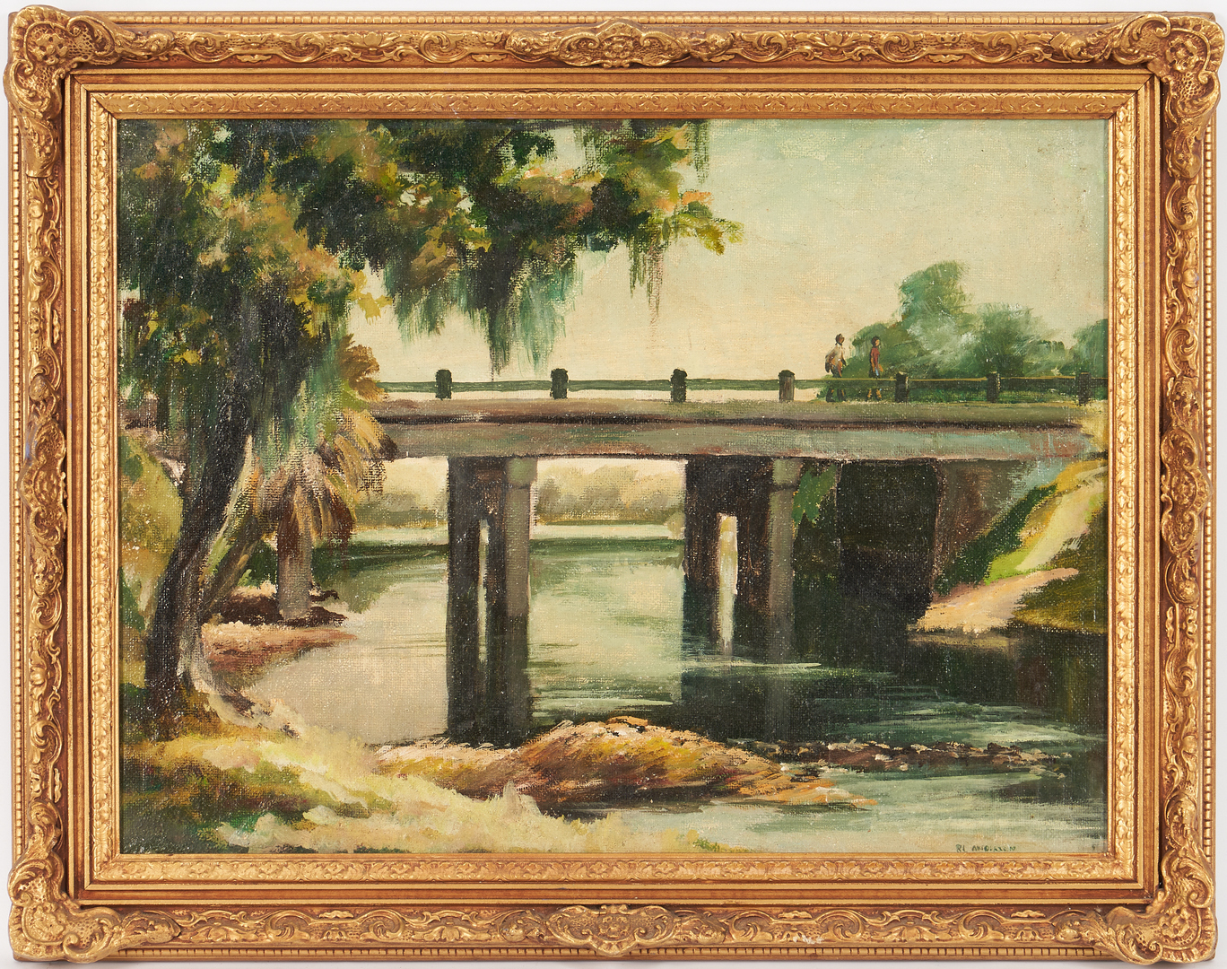 Lot 1001: Ronald Anderson O/B Southern Landscape Painting, Suwanee River
